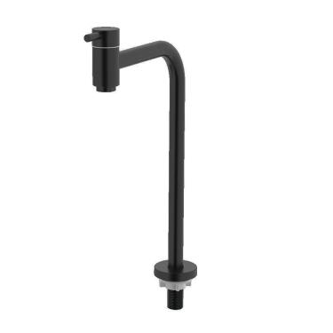 Imagem de Torneira Banheiro Cozinha Bica Alta 90º 1/4 Preta Censi