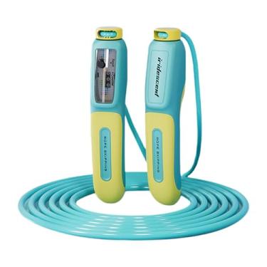 Imagem de predolo Corda de Pular Infantil com Contador, Equipamento de Ginástica Portátil para Exercícios de Pular, Presente para Casa E Festas Ao Ar Livre, Azul Claro