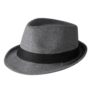 Imagem de Men Short Brim Fedora Hat 1920s Gentlemen Hat Vintage Trilby Cap Carnival Easter Party Prom Travel Club Photography Church Costume Accessories