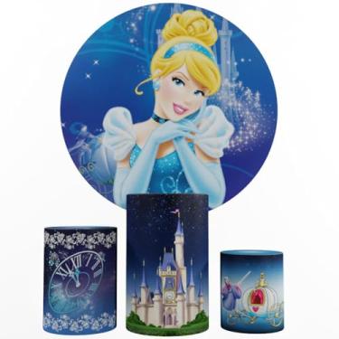 Imagem de Kit Decoração Festa, Cinderela + Trio Capas De Cilindros (Color 02)