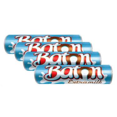 Imagem de Kit 4 Chocolate Garoto Baton Recheado Extramilk 16g