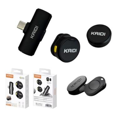 Imagem de Microfone de Lapela Sem Fio Bluetooth Kit 2 Microfonones Abafamento de Ruído Até 10 Horas Tempo de Trabalho Compatível com Camera, iPhone, Android, PC - Conexão Android e USB-C - Linha AGold Premium