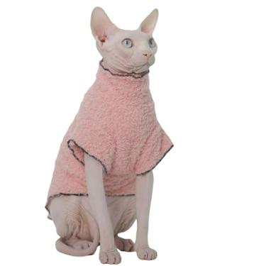 Imagem de Suéter pulôver de pelúcia engrossado – Roupas elásticas quentes de inverno para gatos sem pelos (serve para Sphynx, Devon Rex, Oriental Shorthair, Cornish Rex, Abyssinian) (pequeno)