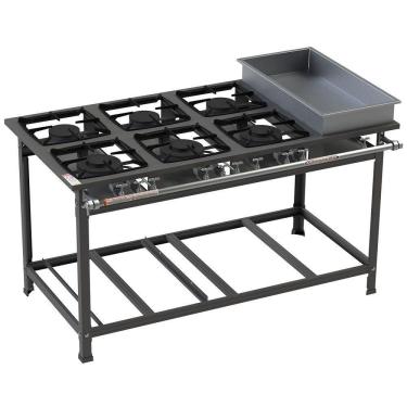 Imagem de Fogão Industrial Itajobi 6 Bocas Baixa Pressão com 3 Bocas Duplas com Banho Maria Ativo P7