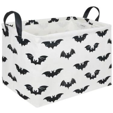 Imagem de Cesta de armazenamento FXOCSHE Halloween Batman impermeável preta