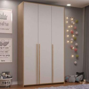 Imagem de guarda-roupa modulado raven 3 pt 3 gv branco e nature