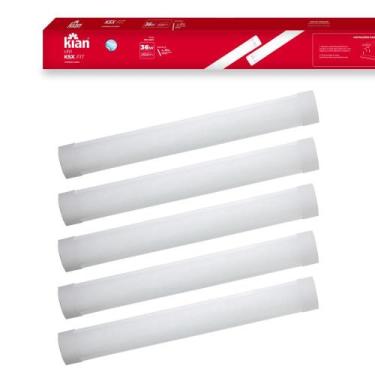 Imagem de Kit 5 Luminária Tubular Sobrepor Led Linear 36w Estrutura - kian