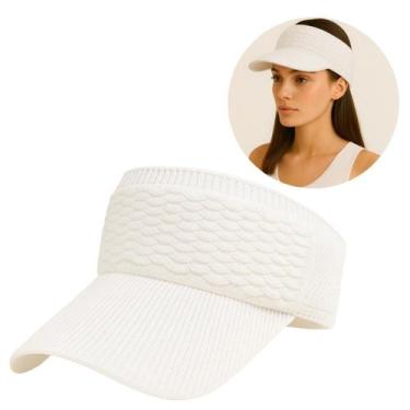 Imagem de Viseira Boné Feminino com Aba Longa Ajustável e Respirável Moda Praia 