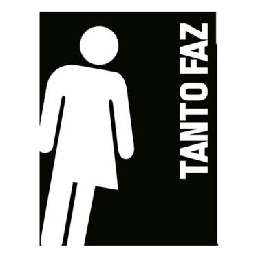 Imagem de Placa Sinalização - Banheiro Preto Tanto Faz 36X46