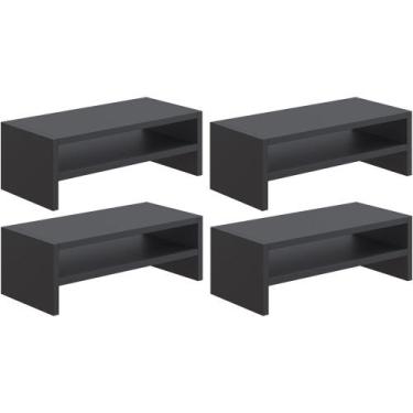 Imagem de Kit 04 Suportes Para Monitor Stand Home Office Lap 63 cm L03 Preto - L