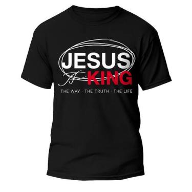 Imagem de  Camisa Gospel Unissex  Jesus É Rei  Fé, Estilo e Propósito  - propria