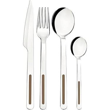 Imagem de Faqueiro Tramontina Vik Em Aço Inox Com Detalhes Em Polipropileno Ágata 24 Peças