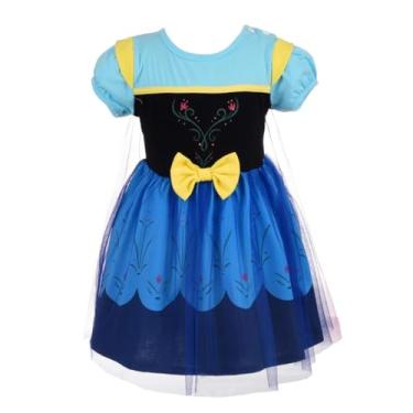 Imagem de Dressy Daisy Vestido de princesa do gelo, vestido de Halloween, saia de tule, roupa de verão com capa para bebês meninas tamanho 6-12 meses, estilo 1