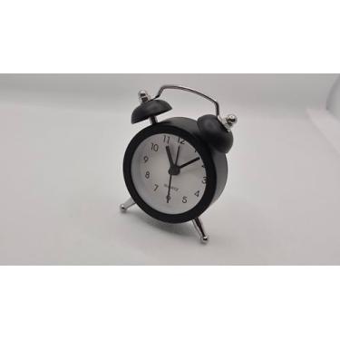 Imagem de CircuitStream Mini Despertador Retrô de Metal - Estilo Vintage Compacto com Alarme Eletrônico e Pintura Epóxi (Preto Fosco)