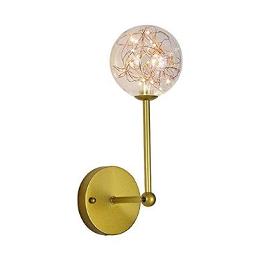 Imagem de Arandela moderna, luminária de parede europeia, luminária de parede moderna simples, luminária de corda LED All Over The Star, luminária de parede interna, luminária de parede de cobre, ilum