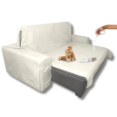 Imagem de Capa p/Sofá Retrátil e Reclinável em Acquablock Impermeável - Veste Sofás de 2,36m até 2,65m Cor:Cru
