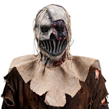 Imagem de nezababycos Máscara de zumbi assustadora, acessório de fantasia de terror assustador para adultos, homens e mulheres (D)