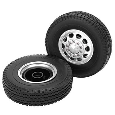 Imagem de Domary LEVILO DE ALUMINA 10 BUROS HUB Com Pneu Pneu Dianteiro para Tamiya Truck 1/14 RC Parte