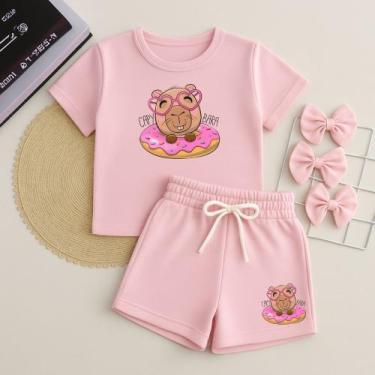 Imagem de Conjunto Infantil Feminino Estampa Capivara Donuts 631 Roupa de Menina