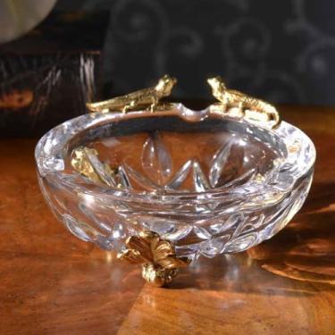 Imagem de Cinzeiro de ervas daninhas acessórios modernos para casa na moda nórdica, vidro de luxo de mesa com decoração de cinzeiro de cobre cinzeiros para cigarros
