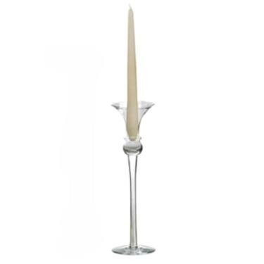 Imagem de Castiçal Alto de Vidro para Velas, Transparente e Durável, Ideal para Decoração Doméstica ou Ambientes Elegantes(31X9)