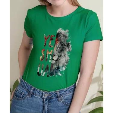 Imagem de Camiseta Camisa Adulto Feminina Masculina Algodão Yeshua Leão Moda Gos