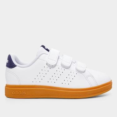 Imagem de Tênis Infantil Adidas Advantage Base 2.0, Branco, Roxo, 32