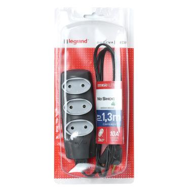 Imagem de Extensao Noshock 90 PL 2X0,75 2P 10A Grafite 1,3 Metros DN1904