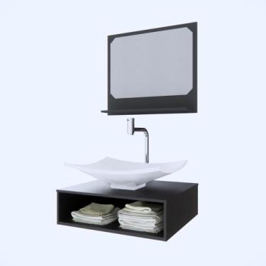 Imagem de Gabinete Para Banheiro Full Black 50 + Kit Acessórios - GABINETTO, Pre