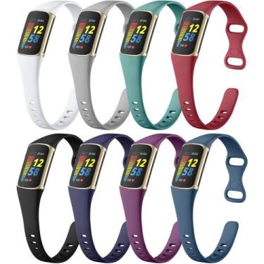 Imagem de Band Maledan compatível com Fitbit Charge 5/6, pacote com 8