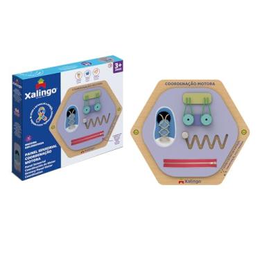 Imagem de Xalingo Brinquedo Educativo Painel Sensorial Coordenação Motora 4 Atividades