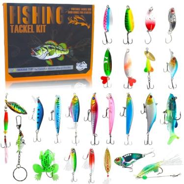 Imagem de Aosethefrt Calendário do advento de pesca 2025 para homens adultos, pescador e adolescentes, 24 dias, iscas de pesca, presentes de Natal, contagem regressiva, iscas para equipamentos de pesca