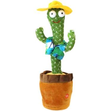 Imagem de Cacto Musical Dançante com Luzes LED – Brinquedo Recarregável USB que Fala, Repete Voz e Anima Crianças (Caipira)