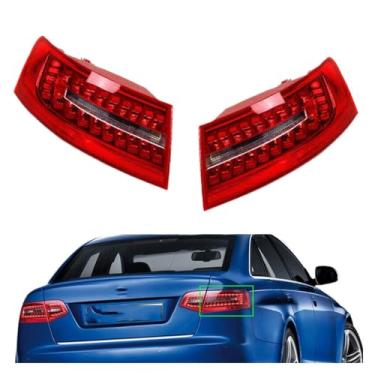 Imagem de Novo conjunto de luz traseira de LED compatível com A6 C6 S6 RS6 Saloon Sedan 2009 2010 2011 compatível com luz traseira de freio de seta 4F5945095J 4F5945096J(Only Left Side)