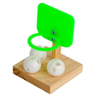 Imagem de Fenteer Brinquedo para, suprimentos para animais de estimação, suporte de basquete, acessório engraçado, truque, bola verde, brinquedo de, Cesta Quadrada