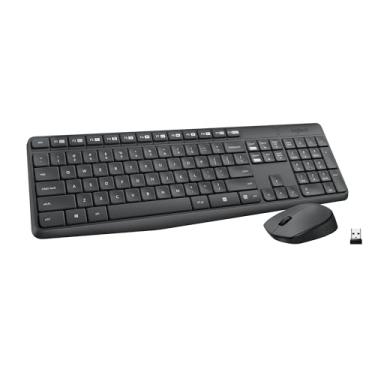 Imagem de Combo sem fio Logitech MK345 – Teclado de tamanho completo com descanso de palma e mouse de mão direita confortável USB de longa vida útil da bateria