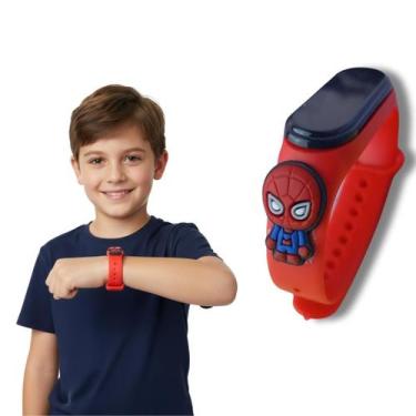 Imagem de Relógio Infantil Menino Homem Aranha Digital á Prova dagua Vermelho