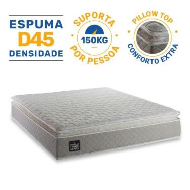 Imagem de Colchão de Espuma D45 Pillow Top Strong Casal 138 cm - Lucas Home, Beg