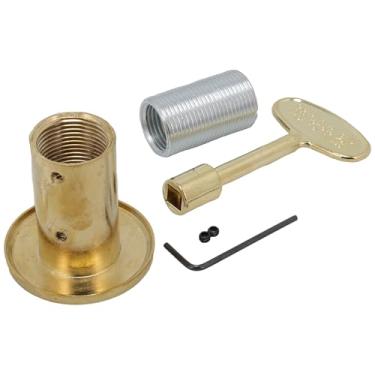 Imagem de Supplying Demand LLFLGKIT-PB Lareira | Kit de válvula de gás para isqueiro com flange universal e latão polido com chave de 7,6 cm