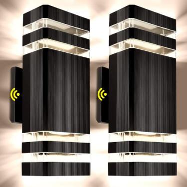 Imagem de Luminária de parede externa Tesjaso 7W 3000K impermeável, pacote com 2