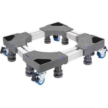 Imagem de Suporte Para Maquina De Lavar Roupa E Geladeira Com 4 Rodinhas Duplas E 8 Pes Regulaveis Suporta Ate 300kg