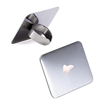 Imagem de ZJchao Paleta de Maquiagem para Unhas Anel de Aço Inoxidável Paleta de Mistura de Cosméticos Ferramentas de Maquiagem Portáteis para Misturar Esmalte para Unhas Cor Dos Lábios Sombra