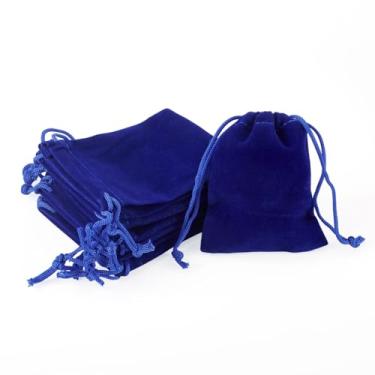 Imagem de 20 sacos pequenos de veludo com cordão de 9 x 7 cm, colar, pulseira, bolsas de armazenamento de joias, sacos de tecido de veludo para joias, embalagem de presente, lembrancinhas de festa de casamento