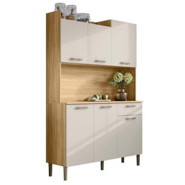 Imagem de Kit Cozinha 6p 2g 122 Cm Genova Freijo Soft Ktp Freijo Soft - Kit's Pa