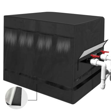 Imagem de tiscover Capa Para Aquecedor De Piscina Para Hayward, Capa Para Aquecedor De Piscina De Tecido De Camada Dupla 1200D Para Unidades Externas, Capa Para Aquecedor De Piscina De Inverno, Capas À Prova