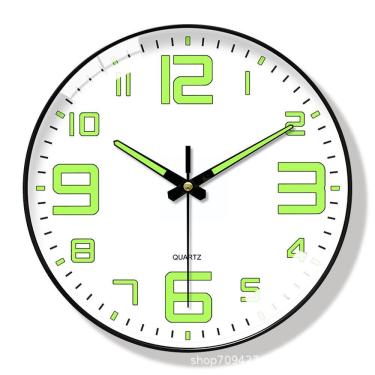 Imagem de Relógio de parede moderno, silencioso, sem tique-taque, de plástico de 10 polegadas