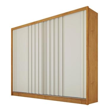 Imagem de Guarda Roupa Galati Ripado Sem Espelho 100% Mdf Mademarcs Peroba-off White