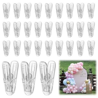 Imagem de Pacote com 30 clipes de arco de balão, grampos para arco de balão, grampos para pano de fundo, clipe de balões de 6 cm, grampo de mola para artesanato, cenário, fotografia, marcenaria, festa