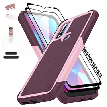 Imagem de ymxdmd Capa resistente para Moto G Pure 2022/Moto G Power 2022 de 6,5 polegadas, 4 cantos com airbags [proteção contra quedas de 3,6 metros], capa resistente a quedas de carregamento sem fio