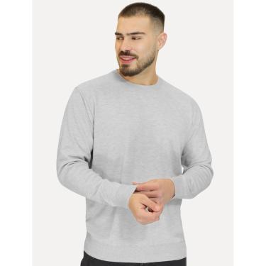 Imagem de Suéter Dixen Masculino Tricot Crewneck Liso Cinza Mescla Claro-Masculino